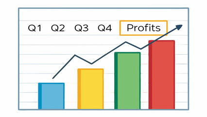 Profit Growth Chart Analyzing Financial Performance Across Four Quarters
