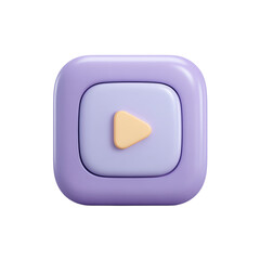 Stylish purple play button icon for modern digital interfaces.
