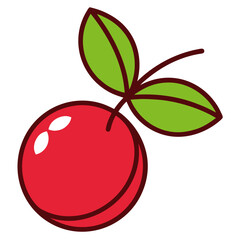 cranberry line art vector on-white