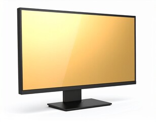 Sleek Monitor Display, Technology Showcase, Minimalist Setup, White Background, Product Photography, Modern Design Concept