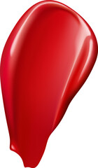 Red lipstick, realistic cosmetic swatch smear for lip color or makeup, vector smudge. Lipstick swatch with glossy or matte cream texture, red lipstick or nail polish and paint smear or blob stroke