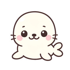 Adorable cartoon seal smiling and waving, perfect for children's designs and playful projects