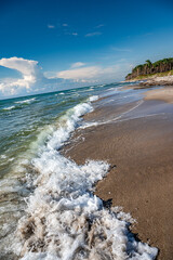 Der Weststrand mit Dar&szlig;wald auf dem Dar&szlig; im Sommer