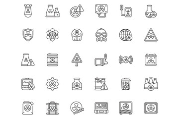 Nuclear Radiation Icon Set