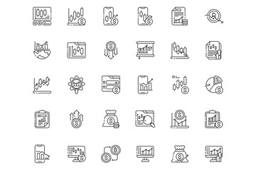 Stock Invest Analytics Icon Set
