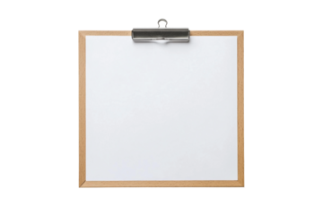 Classroom white board isolated on transparent background