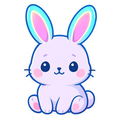 Obraz premium Adorable cartoon bunny illustration, perfect for children's designs and Easter projects
