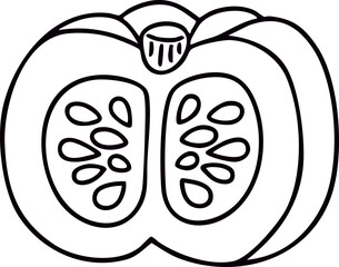 가을 곡식 음식 단호박 라인 드로잉 색칠 공부(fall food line drawing coloring)