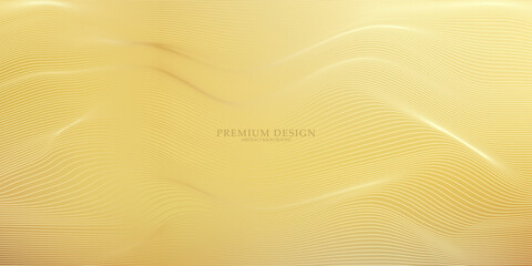 Premium background design with golden line pattern (texture) in luxurious pastel colors. Abstract horizontal vector template for business banners, formal backgrounds,
