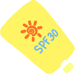 Summer on the beach sunscreen illustration 