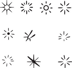 Assorted Burst Shapes Star Icon Set