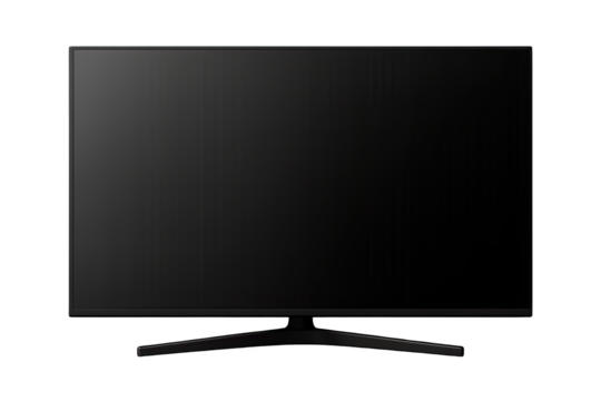 Sleek black television screen with a modern design.