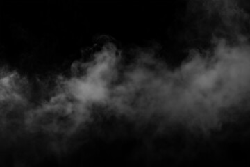Realistic Cloud of Fog and Vapor Overlay on Dark, Swirling Smoke Effect for Cinematic Backgrounds, Abstract Smoke on Black – Transparent Overlay Concept