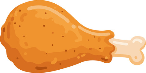 Crispy golden fried chicken drumstick ready to eat for a delicious meal