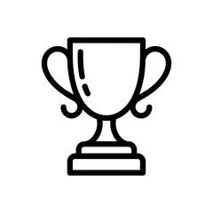 black and white outline of a trophy cup, symbol of achievement and success