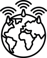 Global network connection with wireless signals emanating from earth