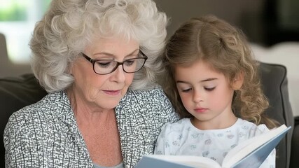 Grandmother and granddaughter share a special reading time