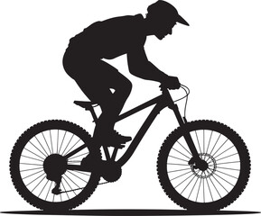 Naklejka premium mountain biker riding a bicycle isolated on transparent background