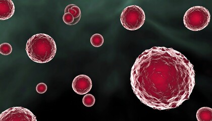 Microscopic View of Red Blood Cells in Dark Environment