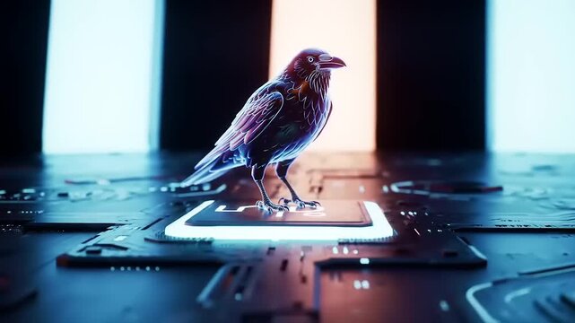 Digital crow on circuit board