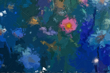 Various oil paintings, flowers, chrysanthemums, landscapes, forests, spotted deer, lakes, waterfalls, snow scenery, birds, plum blossoms