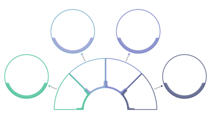 Basic infographic with 4 steps, process or options.