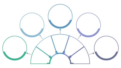 Basic infographic with 5 steps, process or options.