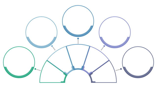Basic infographic with 5 steps, process or options.