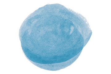 Light blue circle pattern watercolor, isolated on transparent background.