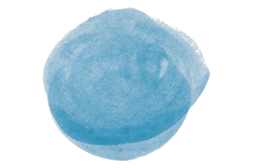 Light blue circle pattern watercolor, isolated on transparent background.