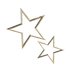 金色のメタリックなキラキラ星のフレームの3DCGアイコン