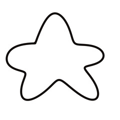 vector illustration of a star. star icon. line. doodle. line art. drawing. out line. sketches. star line. cartoon. star vector. smile face. cute cartoon.	
