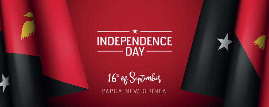 Papua New Guinea independence day vector banner, greeting card