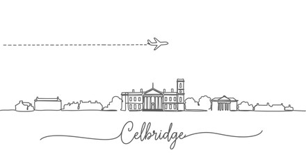 Obraz premium Celbridge with Ireland, and Skyline Line Art Minimal.