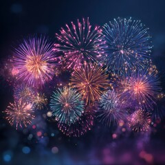 Obraz premium new year celebration fireworks design