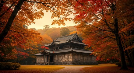 Fototapeta premium Crimson Canopy's Embrace