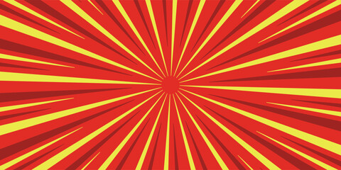 Vibrant Red Comic Book Explosion Background with Speech Bubble