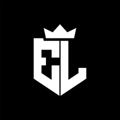 Obraz premium EL Vector image of a shield with a sharp geometric style and a pointed crown