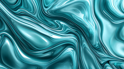 Obraz premium Swirling turquoise and black abstract pattern with smooth, flowing lines and textures.