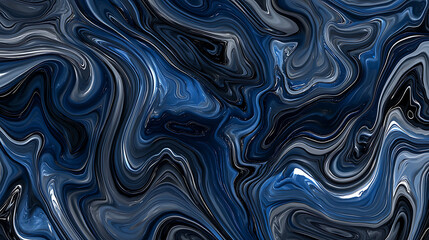 Obraz premium Abstract swirling pattern in shades of blue and black, creating a fluid, dynamic texture.