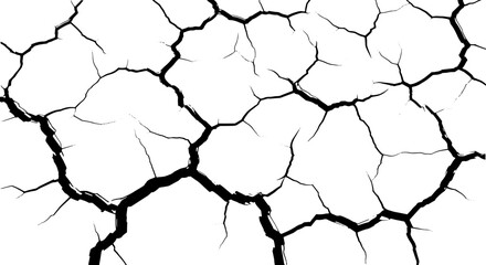 Cracked earth texture background for graphic design, dry ground pattern, abstract cracks for construction and disaster