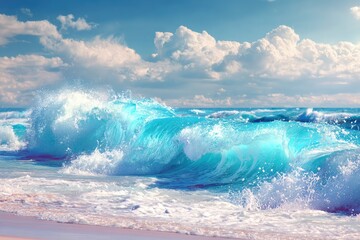 Fototapeta premium Waves Crashing on the Shore