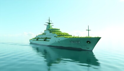 Naklejka premium Navigating the Sea of Sustainability - The SDXL Eco-Vessel
