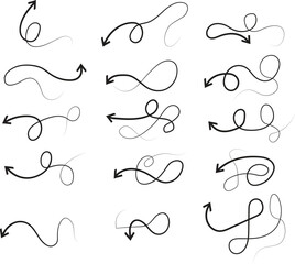 Hand draw arrow icon set