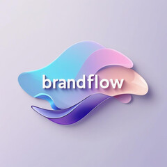 Text overlaying layered fluid shapes with pastel color gradients in modern graphic design composition style