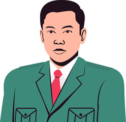 A joyful cartoon character leaping with arms raised in celebration, showing pure happiness.