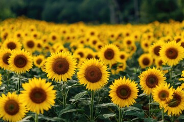 Fototapeta premium Field of Sunflowers in Bloom