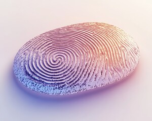 Abstract Digital Fingerprint - Biometric Identity Security Concept 3D Render fingerprint abstract ai