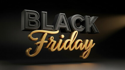 Black friday sale event luxury gold and black text
