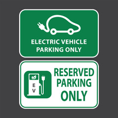 EV electric vehicle parking. Only while charging. Electric Vehicle Charging Station Vector Images. Warning, attention. Eps10 vector illustration.